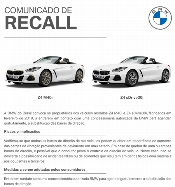 Recall BMW - Carros 2024
